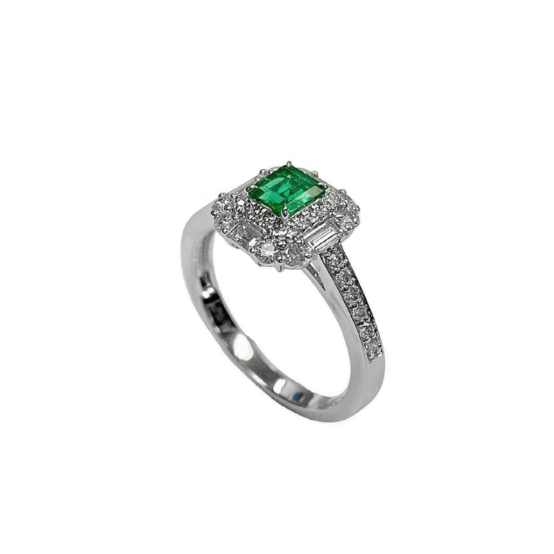 Emerald Diamond Ring-Emerald Diamond Ring - EREDW00109