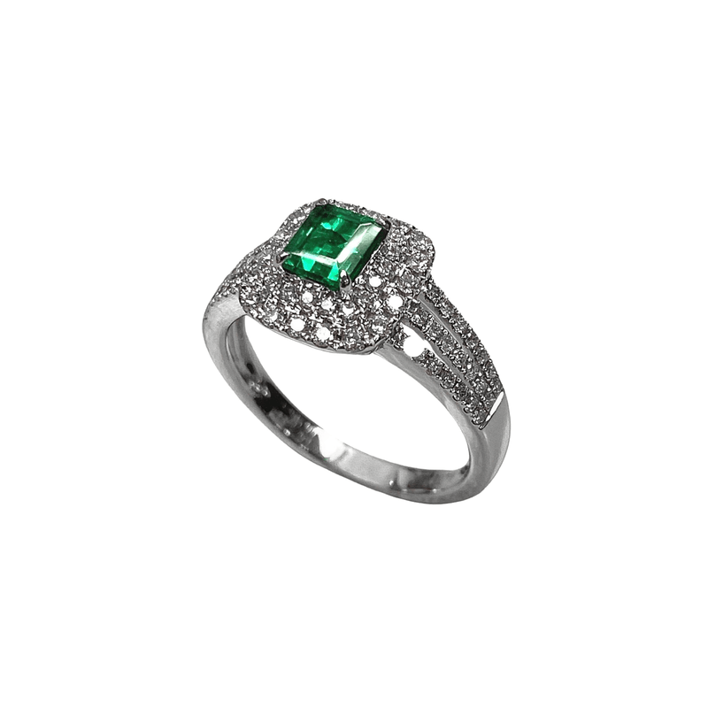 Emerald Diamond Ring-Emerald Diamond Ring - EREDW00117