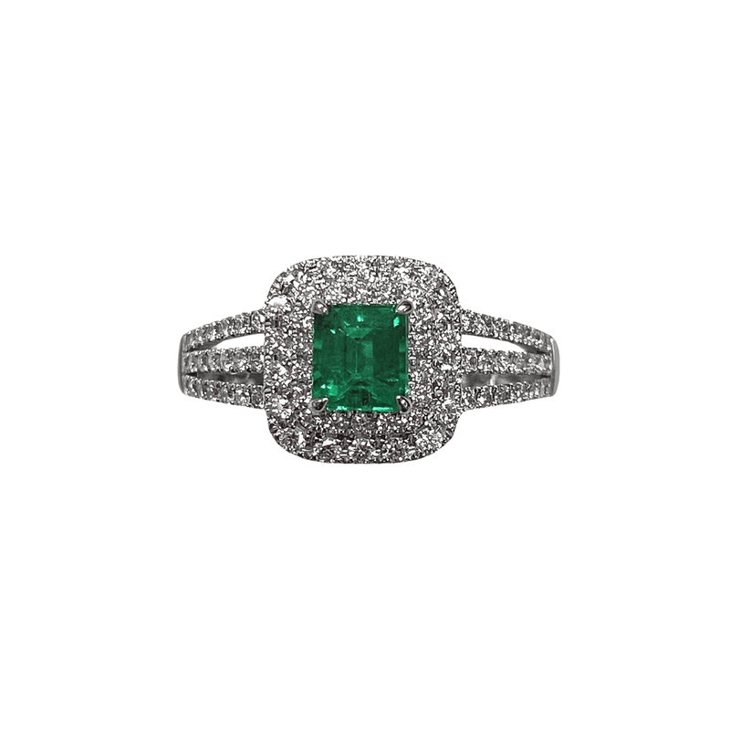 Emerald Diamond Ring-Emerald Diamond Ring - EREDW00117