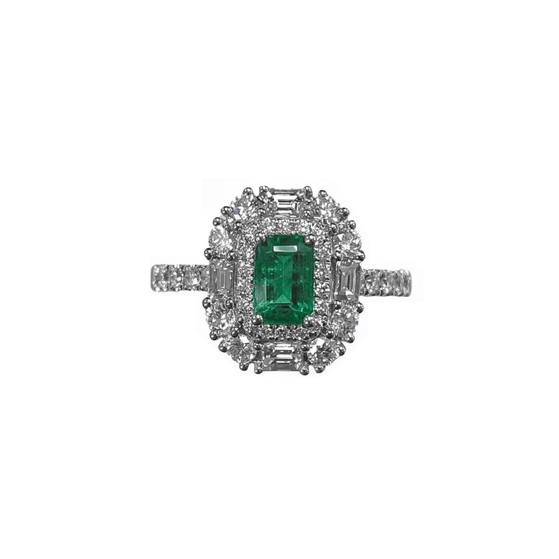 Emerald Diamond Ring-Emerald Diamond Ring - EREDW00125
