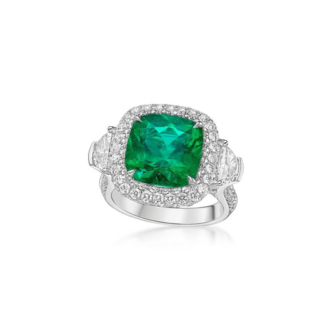 Emerald Diamond Ring-Emerald Diamond Ring - ERKHN00224