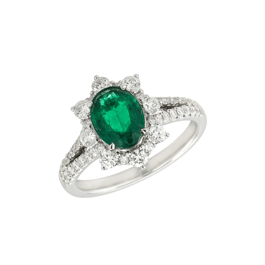 Emerald Diamond Ring - ERNEL00356