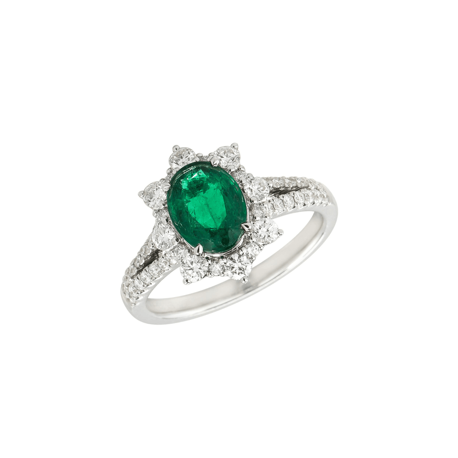 Emerald Diamond Ring - ERNEL00406