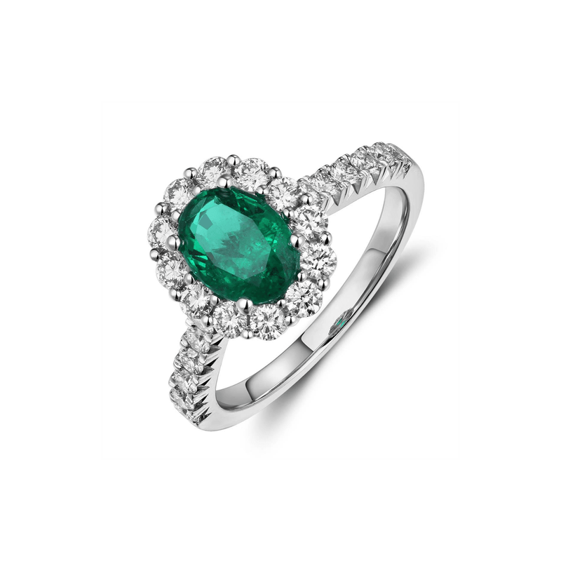 Emerald Diamond Ring-Emerald Diamond Ring - ERRTJ00037