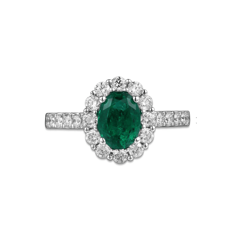 Emerald Diamond Ring-Emerald Diamond Ring - ERRTJ00037