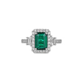 Emerald Diamond Ring-Emerald Diamond Ring - ERRTJ00055