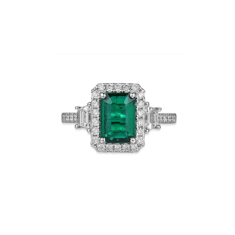 Emerald Diamond Ring-Emerald Diamond Ring - ERRTJ00055