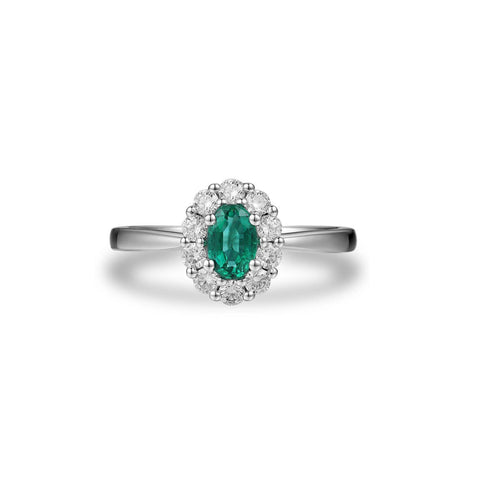 Emerald Diamond Ring-Emerald Diamond Ring - ERRTJ00073