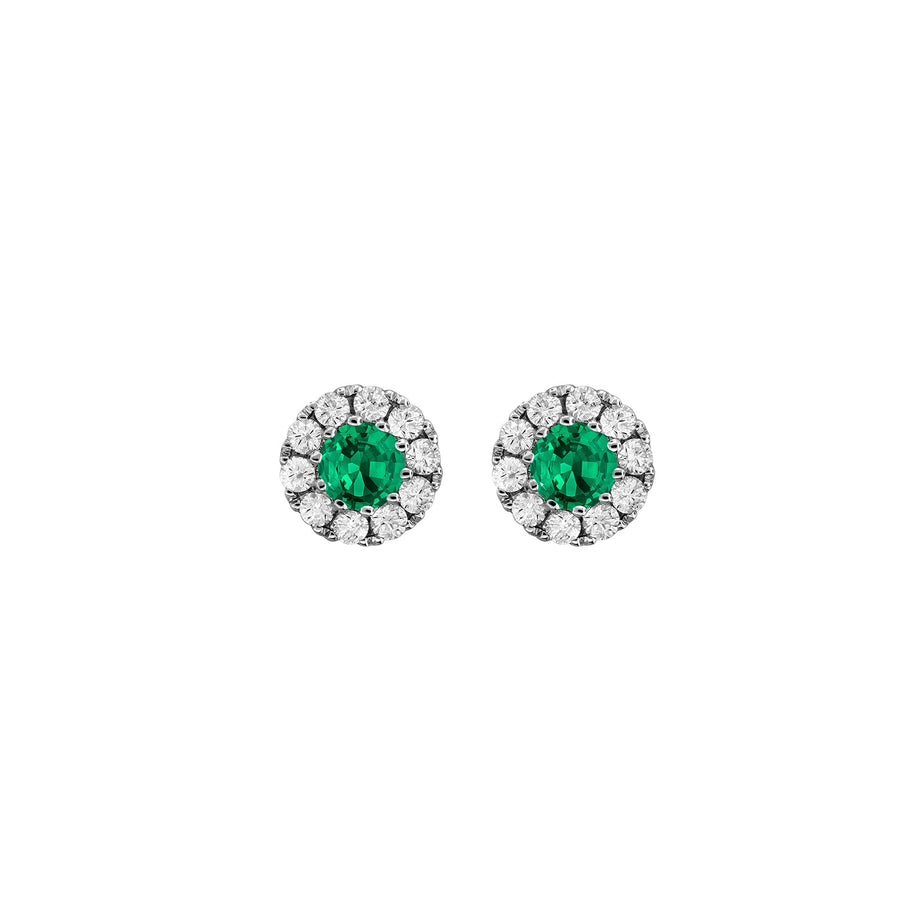 Emerald Diamond Stud Earrings