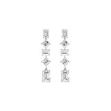 Emerald-shaped Diamond Dangle Earrings-Emerald - shaped Diamond Dangle Earrings - DENKA04621