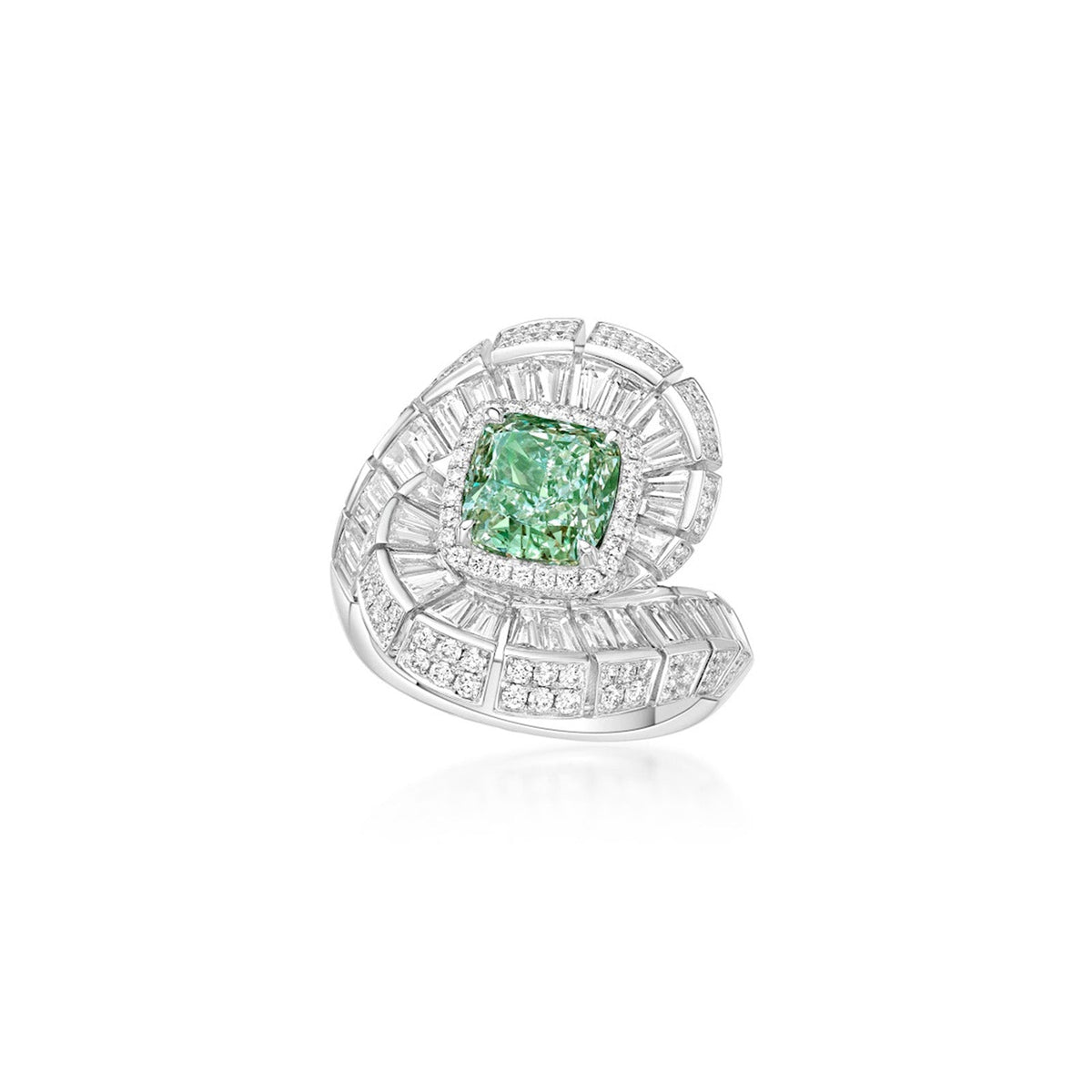 Fancy Light Yellow Green Diamond Ring - DRKHN10264