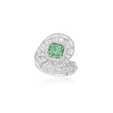 Fancy Light Yellow Green Diamond Ring-Fancy Light Yellow Green Diamond Ring - DRKHN10264