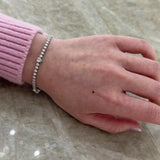 Five Diamond Heart Station Line Bracelet-Five Diamond Heart Station Line Bracelet - DBDRA01919