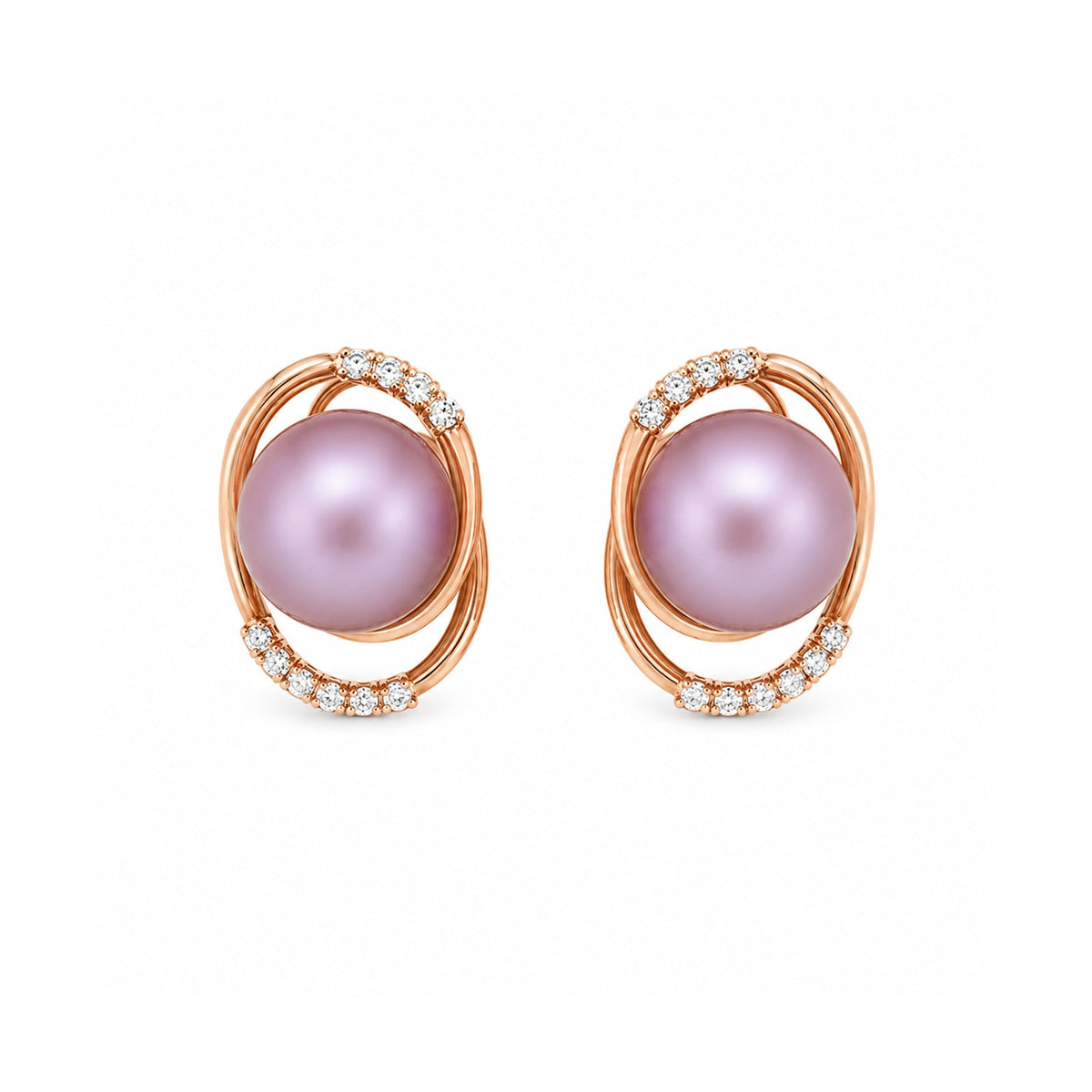 Freshwater Cultured Pearl Diamond Earrings
