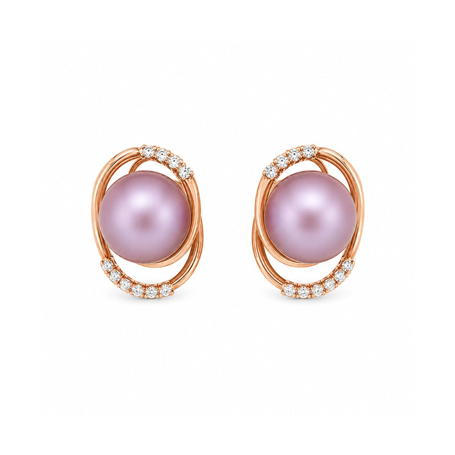 Freshwater Cultured Pearl Diamond Earrings