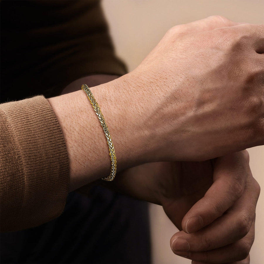 Gabriel & Co. 14K Yellow Gold Mens Wheat Chain Bracelet - TBM4807Y4JJJ