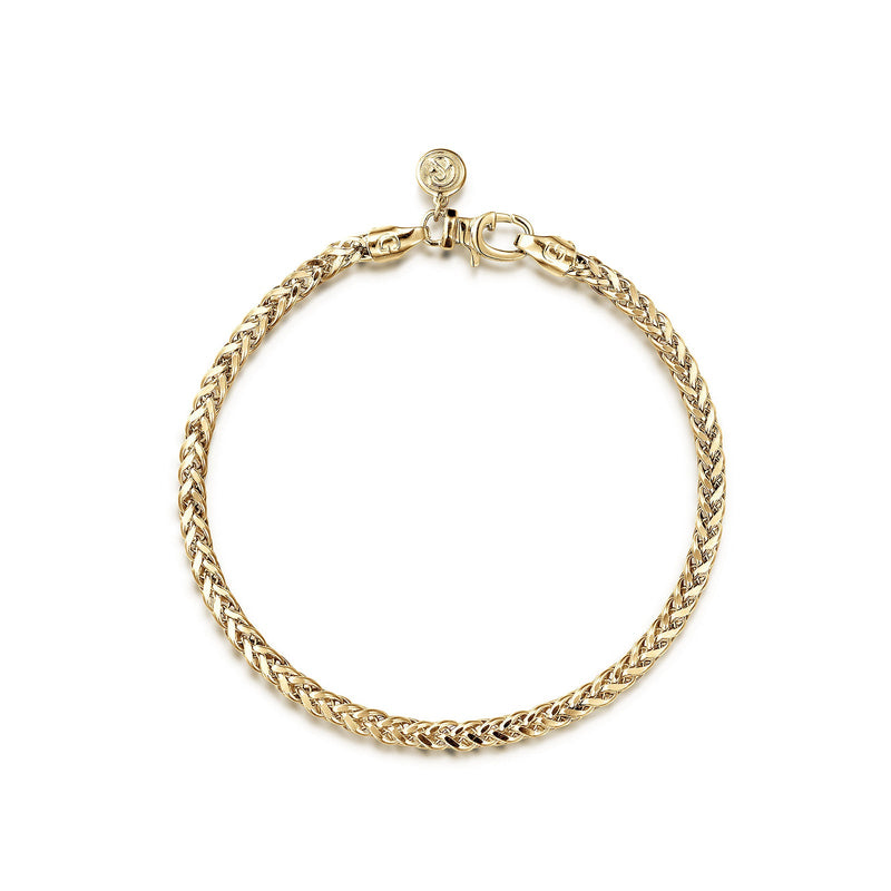 Gabriel & Co. 14K Yellow Gold Mens Wheat Chain Bracelet-Gabriel & Co. 14K Yellow Gold Mens Wheat Chain Bracelet - TBM4807Y4JJJ