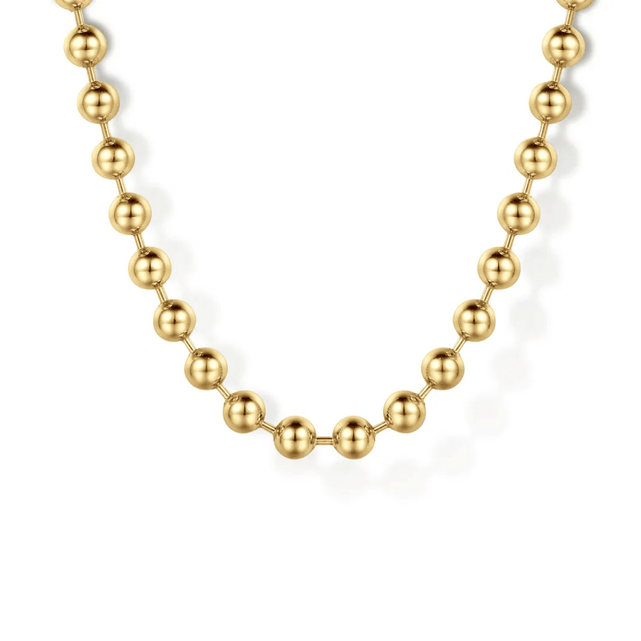 Gabriel & Co. 22 Inch 14K Yellow Gold 4mm Hollow Ball Chain Necklace NKM7155-22Y4JJJ