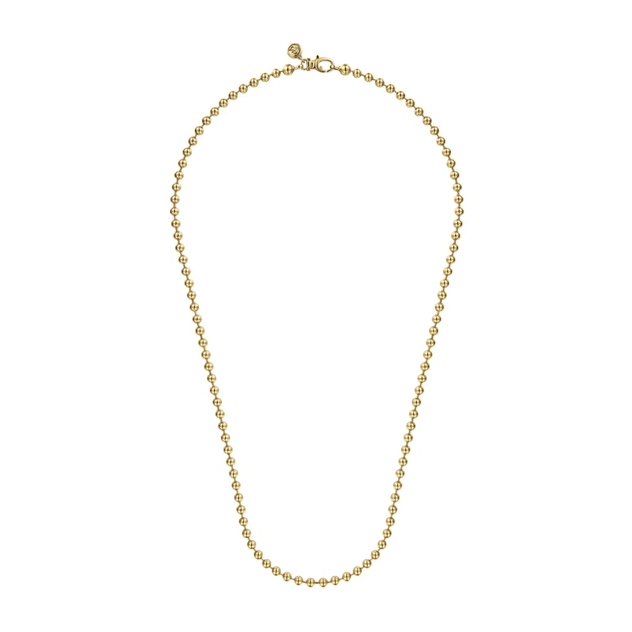 Gabriel & Co. 22 Inch 14K Yellow Gold 4mm Hollow Ball Chain Necklace NKM7155-22Y4JJJ