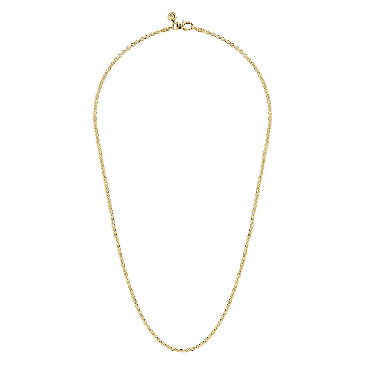 Gabriel & Co. 22 Inch 14K Yellow Gold Hollow Mens Link Chain Necklace - NKM7009-22Y4JJJ