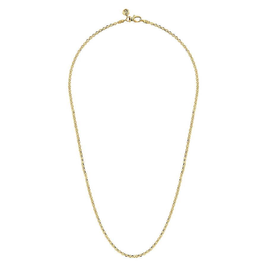 Gabriel & Co. 22 Inch 14K Yellow Gold Hollow Mens Link Chain Necklace - NKM7009-22Y4JJJ