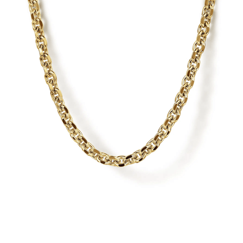 Gabriel & Co. 22 Inch 14K Yellow Gold Hollow Men's Link Chain Necklace-Gabriel & Co. 22 Inch 14K Yellow Gold Hollow Men's Link Chain Necklace NKM7010-22Y4JJJ