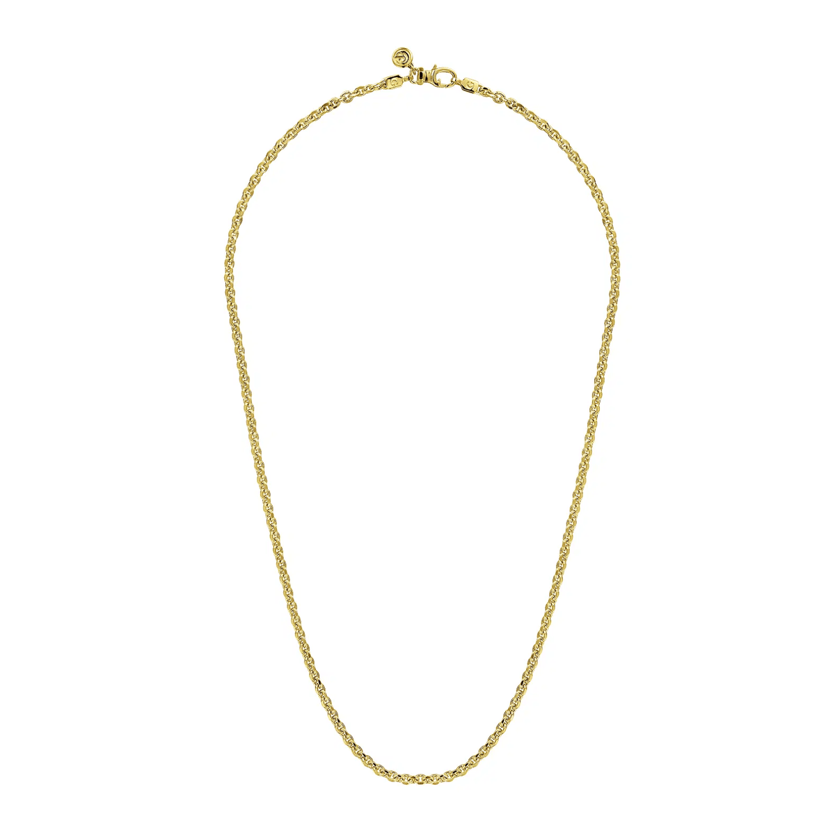 Gabriel & Co. 22 Inch 14K Yellow Gold Hollow Men's Link Chain Necklace NKM7010-22Y4JJJ