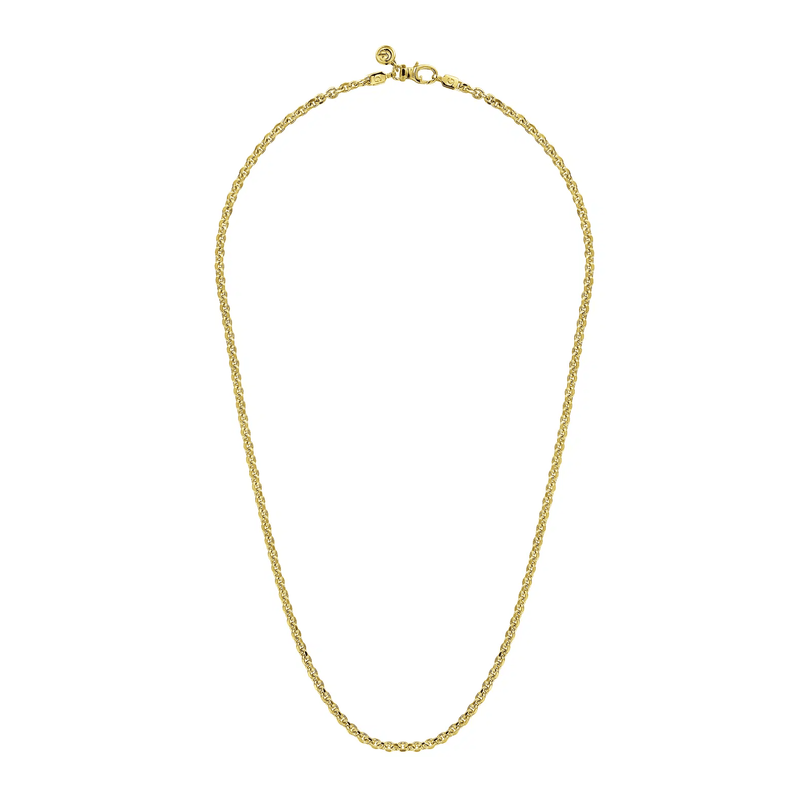 Gabriel & Co. 22 Inch 14K Yellow Gold Hollow Men's Link Chain Necklace-Gabriel & Co. 22 Inch 14K Yellow Gold Hollow Men's Link Chain Necklace NKM7010-22Y4JJJ