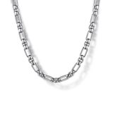 Gabriel & Co. 22 Inch 3mm 925 Sterling Silver Solid Figaro Chain Necklace-Gabriel & Co. 22 Inch 3mm 925 Sterling Silver Solid Figaro Chain Necklace NKM2157-22SVJJJ