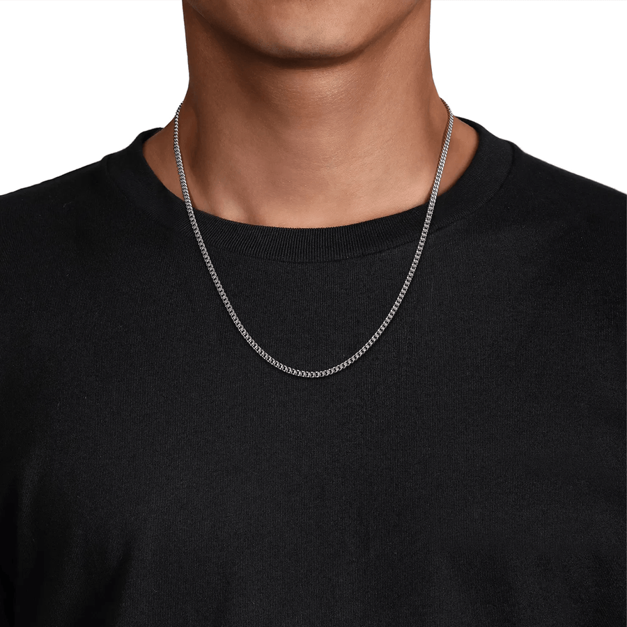 Gabriel & Co. 22 Inch 3mm 925 Sterling Silver Solid Men's Cuban Link Chain Necklace NKM2077-22SVJJJ