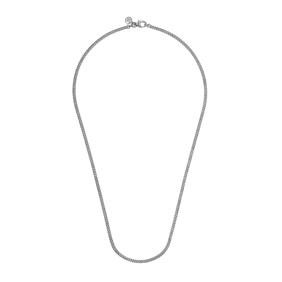 Gabriel & Co. 22 Inch 3mm 925 Sterling Silver Solid Men's Cuban Link Chain Necklace NKM2077-22SVJJJ