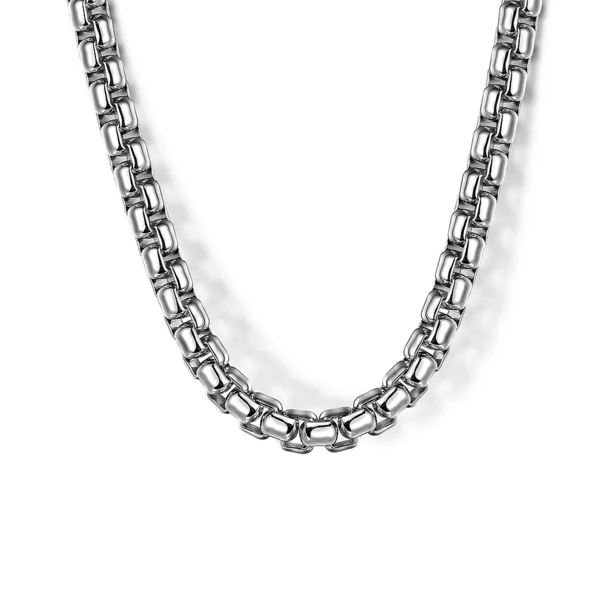 Gabriel & Co. 22 Inch 4mm 925 Sterling Silver Solid Men's Round Box Chain Necklace NKM2141-22SVJJJ