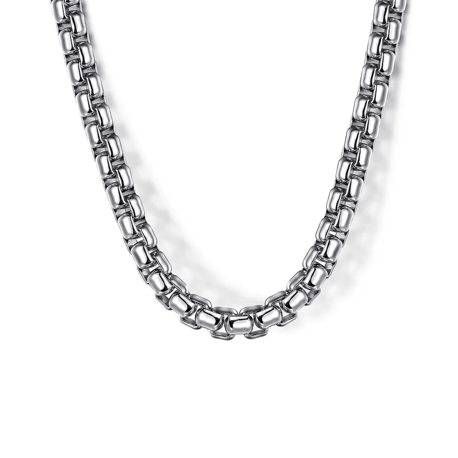 Gabriel & Co. 22 Inch 4mm 925 Sterling Silver Solid Men's Round Box Chain Necklace NKM2141-22SVJJJ