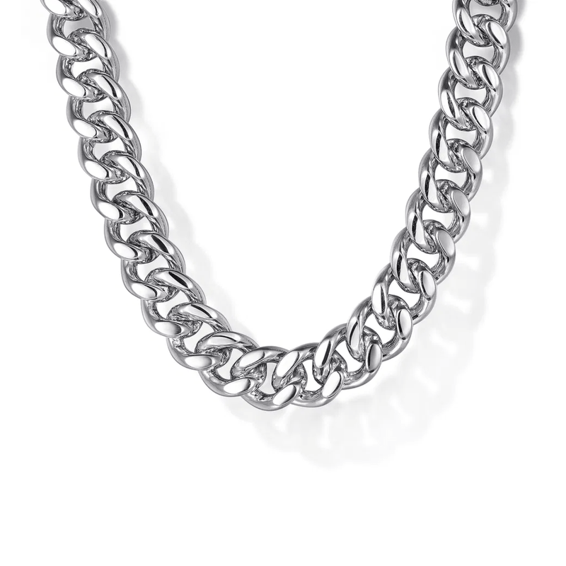 Gabriel & Co. 22 Inch 7mm 925 Sterling Silver Solid Men's Diamond Cut Cuban Link Necklace-Gabriel & Co. 22 Inch 7mm 925 Sterling Silver Solid Men's Diamond Cut Cuban Link Necklace NKM2075-22SVJJJ