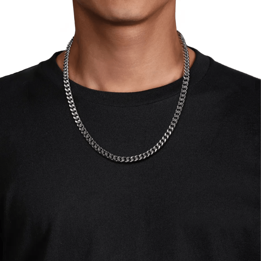 Gabriel & Co. 22 Inch 7mm 925 Sterling Silver Solid Men's Diamond Cut Cuban Link Necklace NKM2075-22SVJJJ