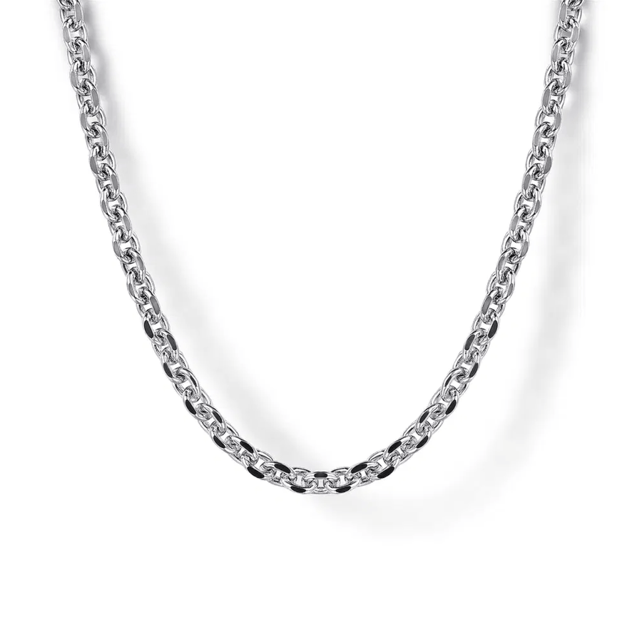 Gabriel & Co. 22 Inch 925 Sterling Silver Solid Men's Link Chain Necklace NKM7009-22SVJJJ