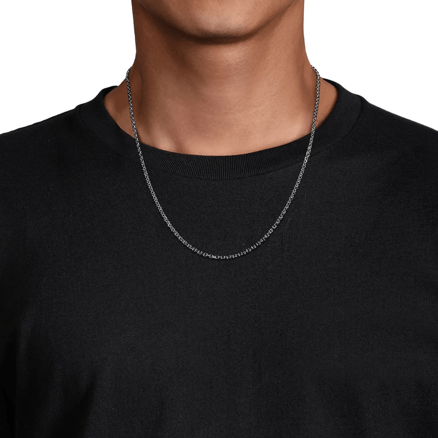 Gabriel & Co. 22 Inch 925 Sterling Silver Solid Men's Link Chain Necklace NKM7009-22SVJJJ