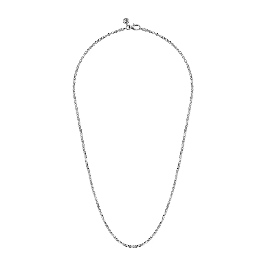 Gabriel & Co. 22 Inch 925 Sterling Silver Solid Men's Link Chain Necklace NKM7009-22SVJJJ