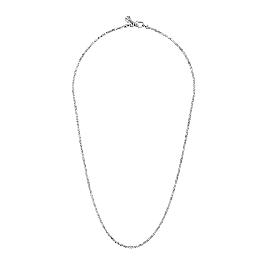 Gabriel & Co. 22 Inch 925 Sterling Silver Solid Men's Wheat Chain Necklace NKM7008-22SVJJJ