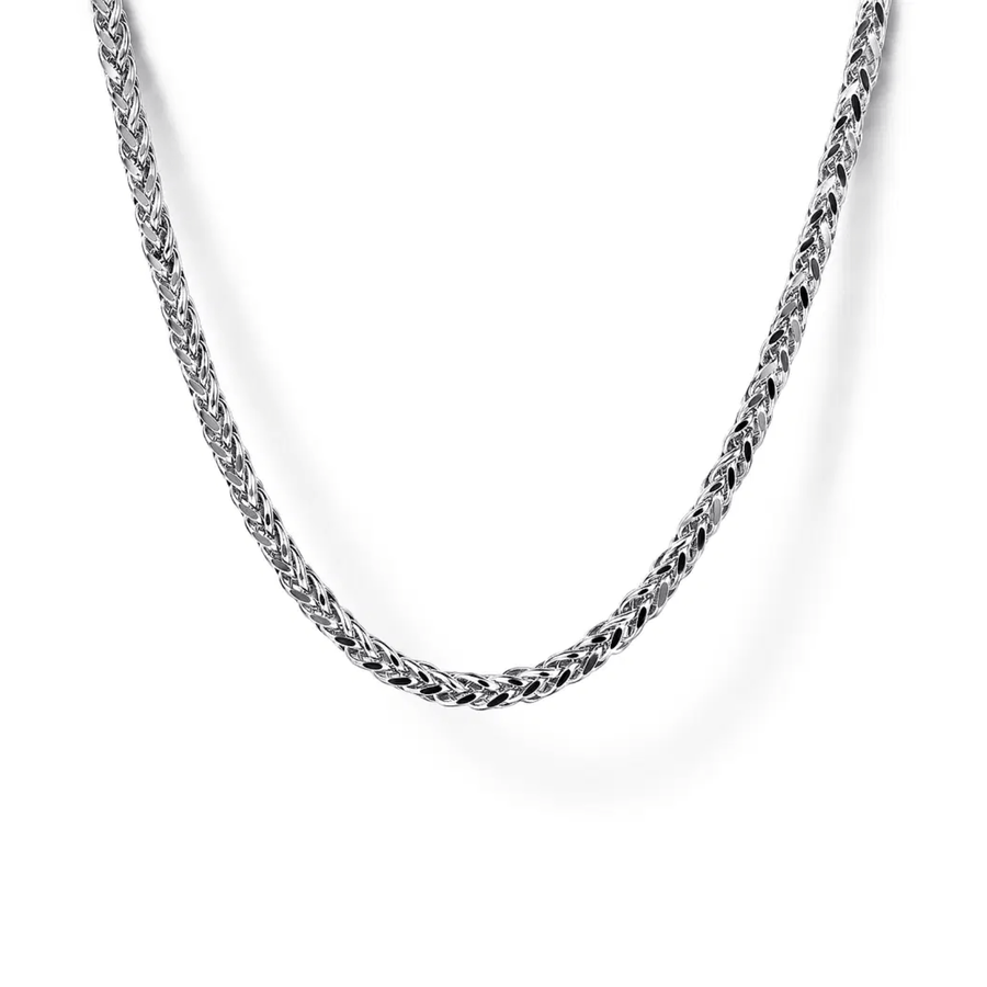 Gabriel & Co. 22 Inch 925 Sterling Silver Solid Men's Wheat Chain Necklace NKM7008-22SVJJJ