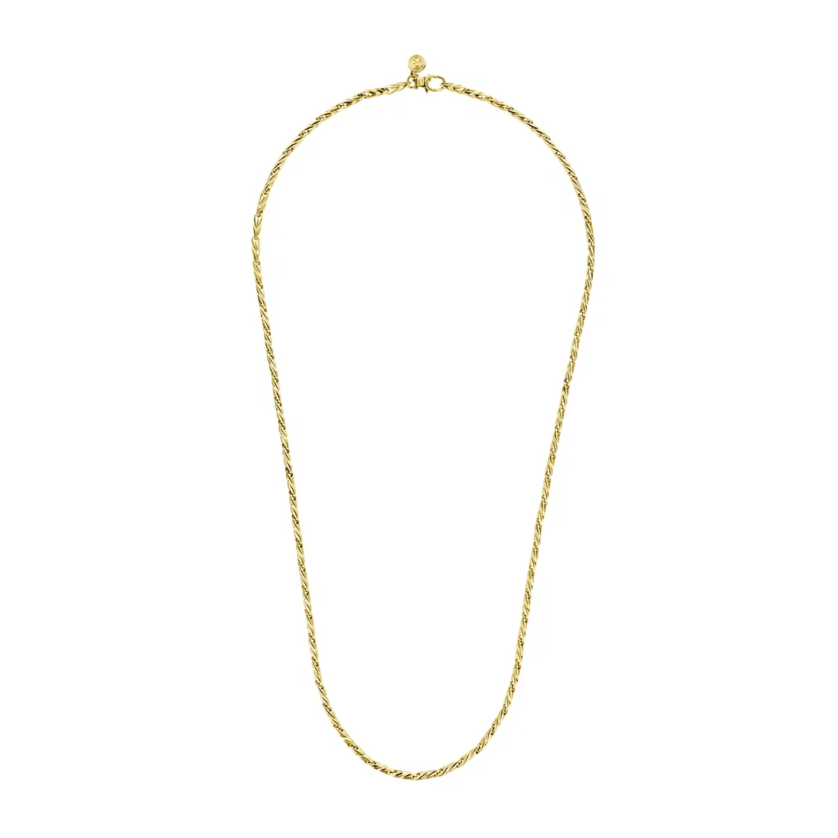 Gabriel & Co. 24 Inch 14K Yellow Gold Hollow Men's Link Chain Necklace NKM6767-24Y4JJJ