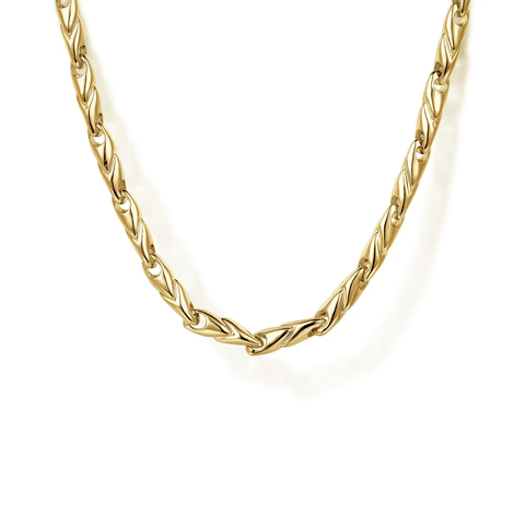 Gabriel & Co. 24 Inch 14K Yellow Gold Hollow Men's Link Chain Necklace-Gabriel & Co. 24 Inch 14K Yellow Gold Hollow Men's Link Chain Necklace NKM6767-24Y4JJJ