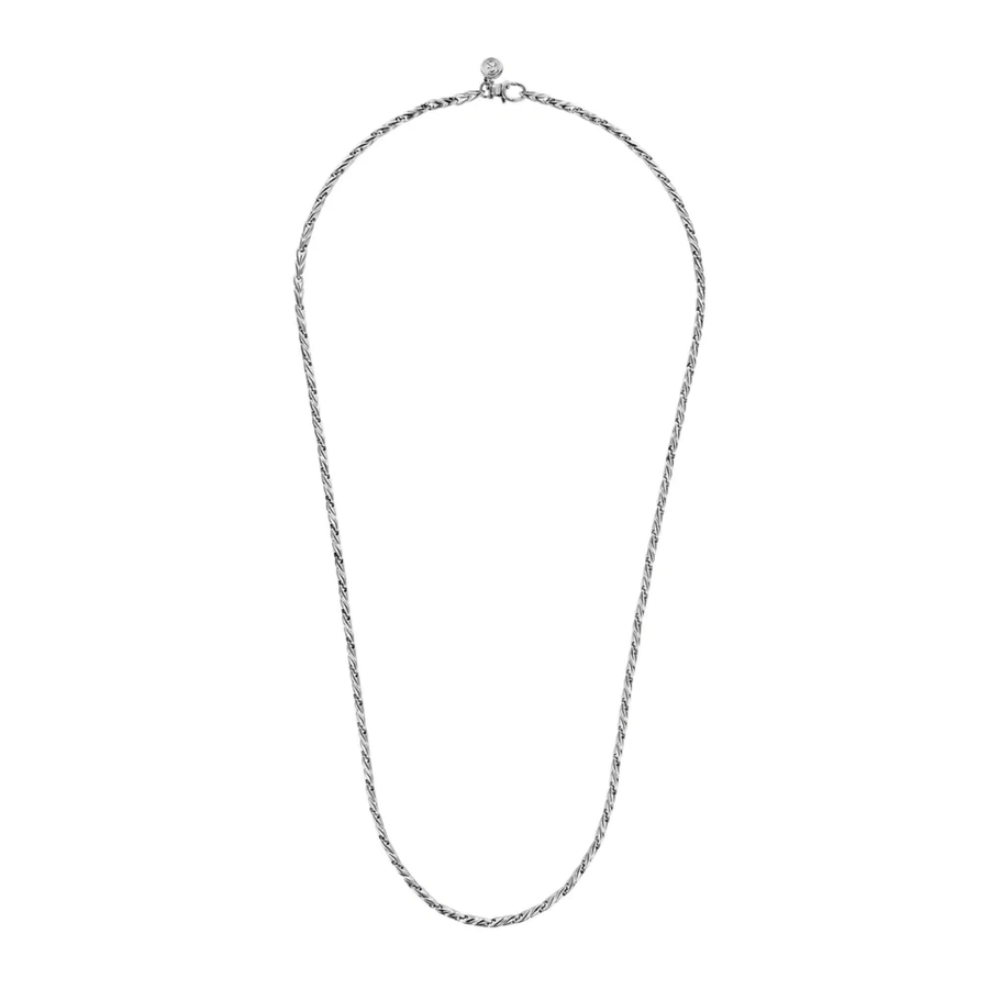 Gabriel & Co. 24 Inch 925 Sterling Silver Hollow Men's Link Chain Necklace NKM6767-24SVJJJ