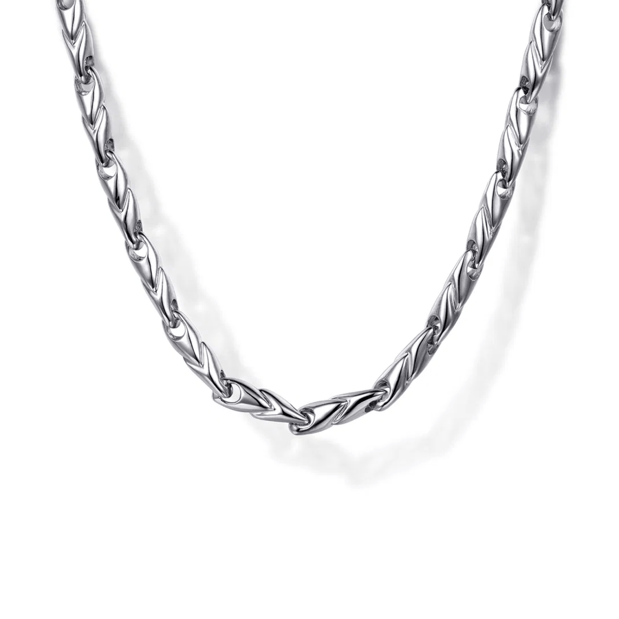 Gabriel & Co. 24 Inch 925 Sterling Silver Hollow Men's Link Chain Necklace NKM6767-24SVJJJ