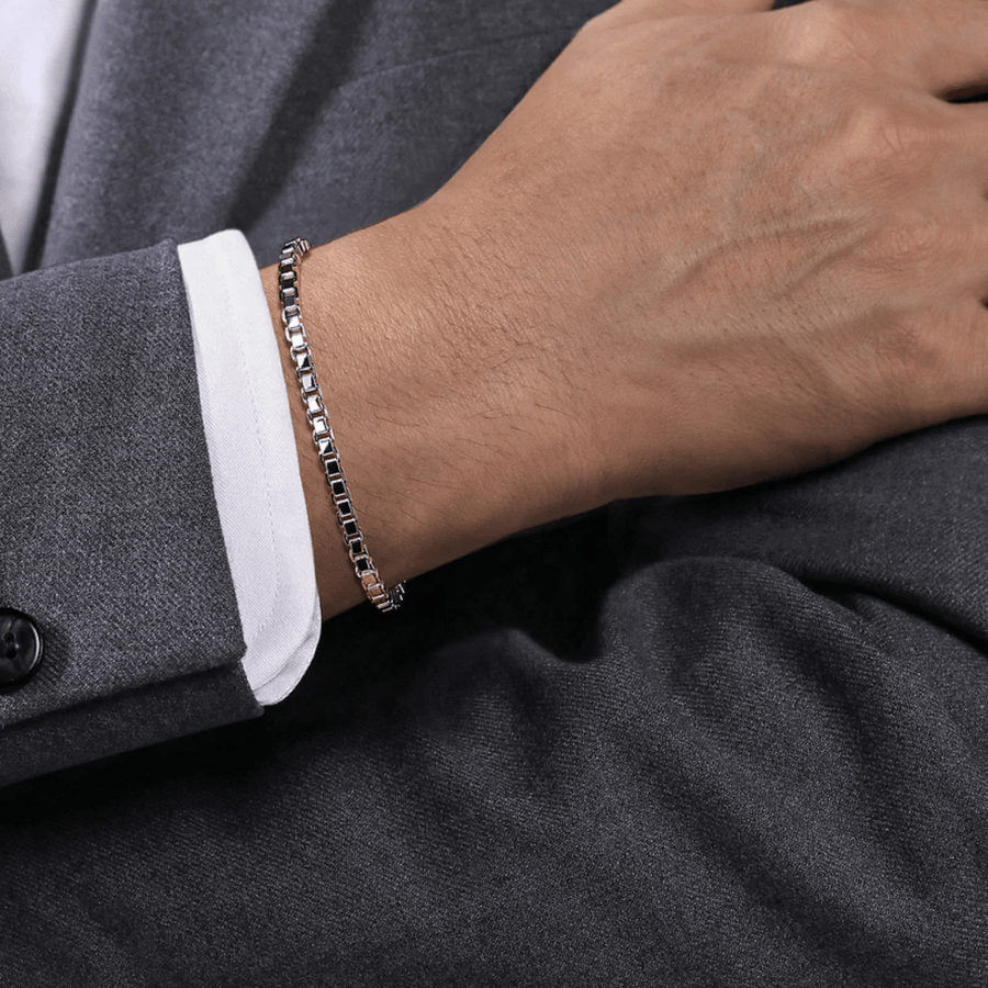 Gabriel & Co. 5mm 925 Sterling Silver Solid Mens Box Chain Bracelet TBM2078SVJJJ