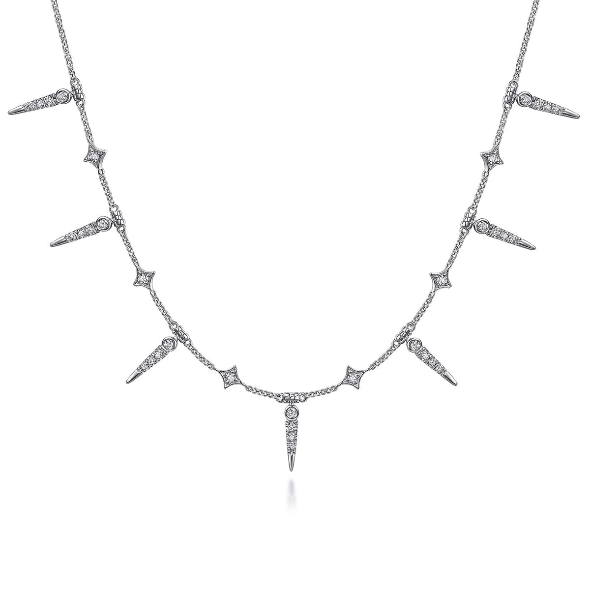 Gabriel & Co. Alternating Diamond Spike Necklace - NK6019W45JJ
