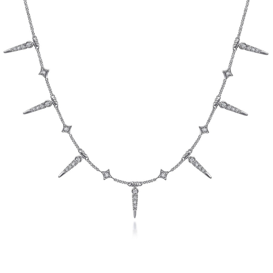 Gabriel & Co. Alternating Diamond Spike Necklace - NK6019W45JJ