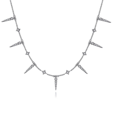 Gabriel & Co. Alternating Diamond Spike Necklace-Gabriel & Co. Alternating Diamond Spike Necklace - NK6019W45JJ