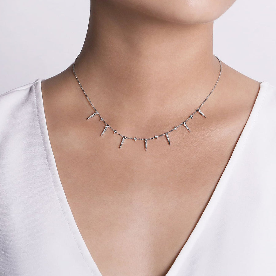 Gabriel & Co. Alternating Diamond Spike Necklace - NK6019W45JJ