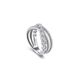 Gabriel & Co. Bezel and Prong Set Criss Cross Diamond Ring-Gabriel & Co. Bezel and Prong Set Criss Cross Diamond Ring LR51635W45JJ